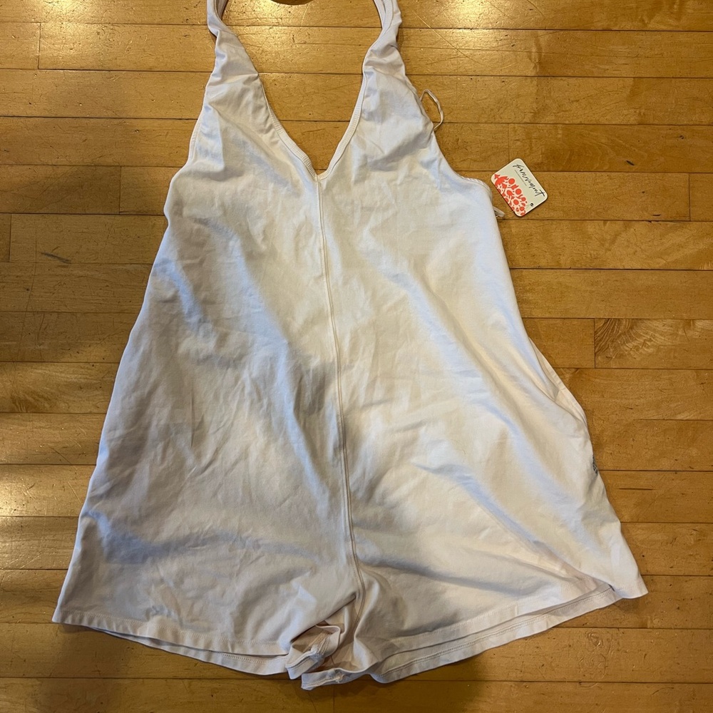 Free People Cream Jumpsuit